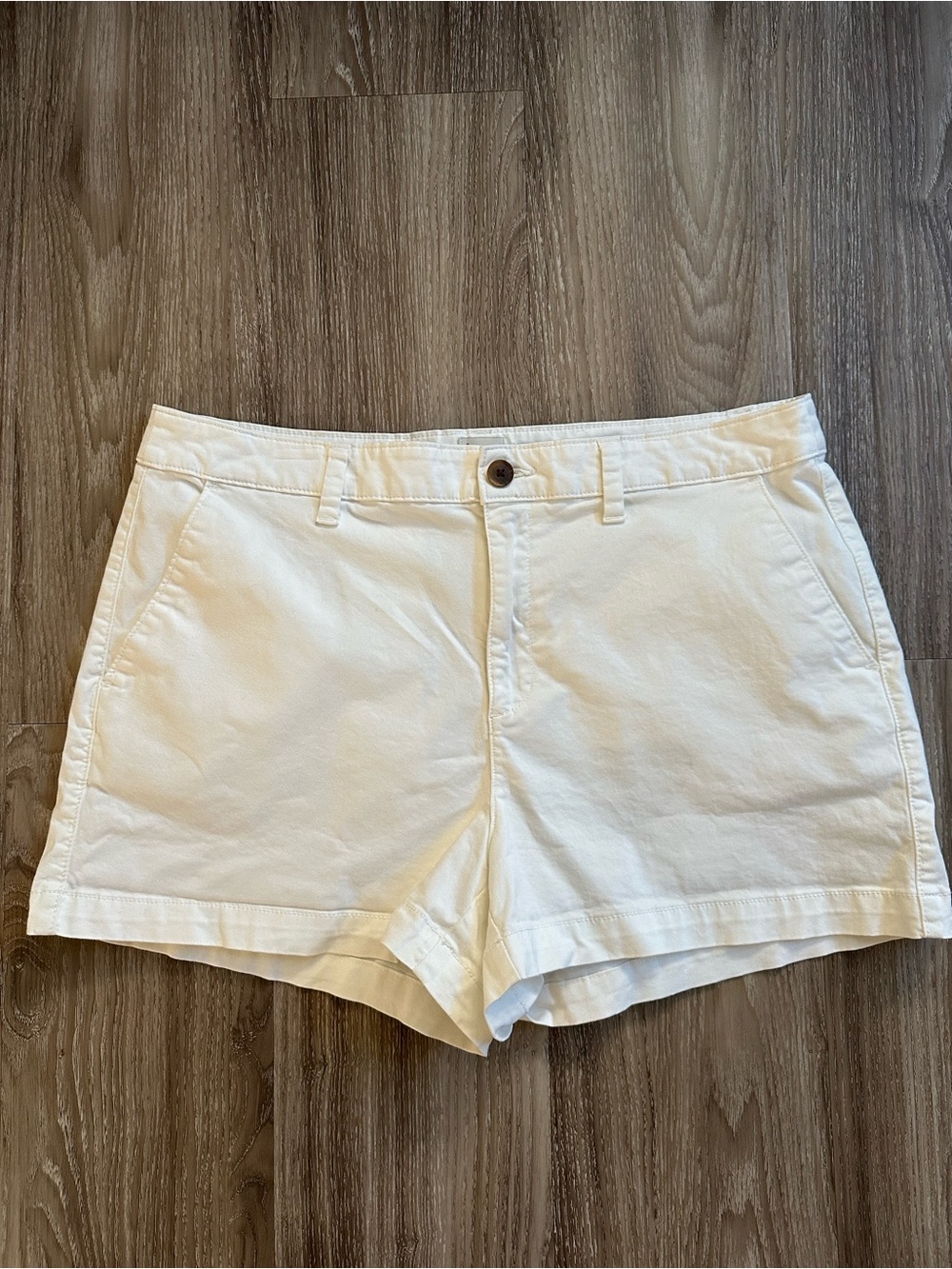 a new day Cream High-Rise Cotton Bermuda Shorts
